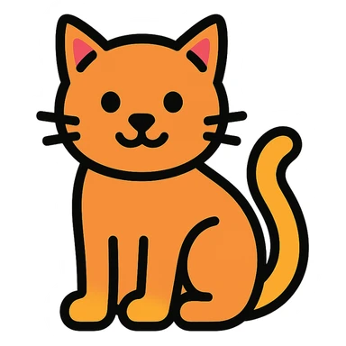 cat colorful outlined icon sticker