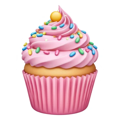 pastel pink cupcake with sprinkles sticker