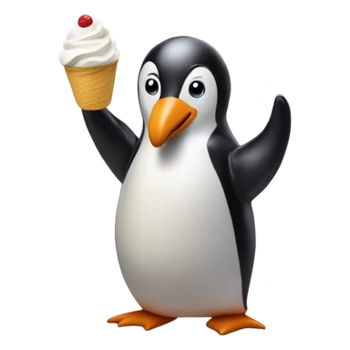 penguin serving gelato sticker