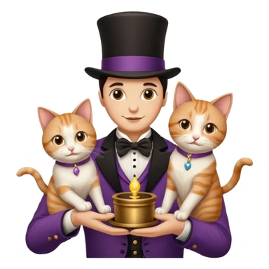 Icon Contour  Magician Couple and Their Pet Cat  sticker