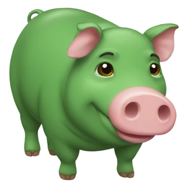 cerdito color verde sticker