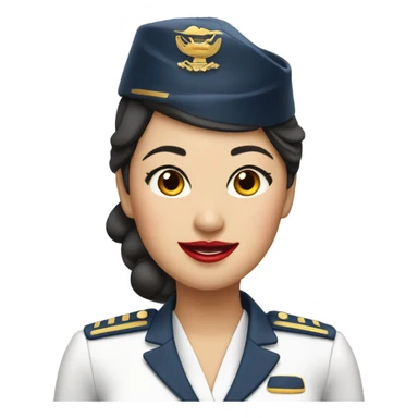 Spirit airlines flight attendant Asian red lipstick sticker