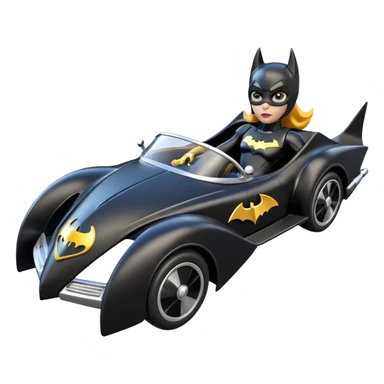 Hot wheels cartoons BatGirl’s 1952stealth retro cat burglar sporty futuristic pursuit mobile cruiser car (reclined seating position) sticker