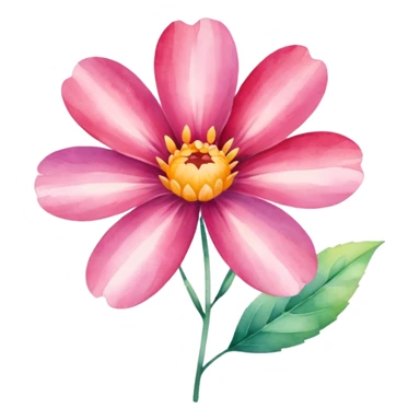 Watercolor flower sticker