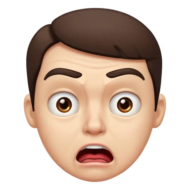 
A disgusted face, with one eyebrow raised and the mouth open sticker