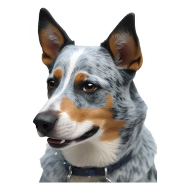 Blue heeler dog outside eating snow  sticker