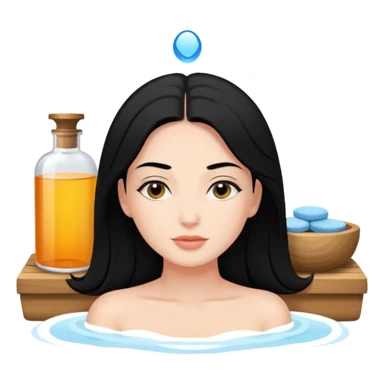 woman relaxing at spa black hair sticker