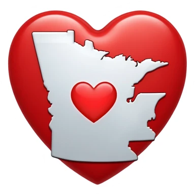 The state of minnesota with a heart inside of it sticker