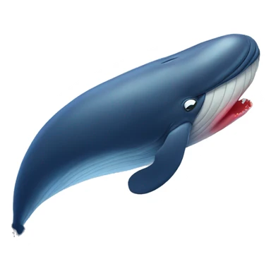 A whale with butterflies inside its stomach, blushing, red heart above its head sticker