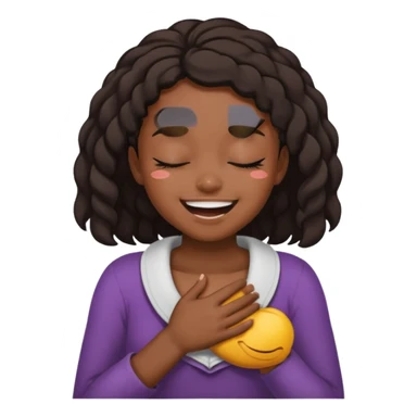Black girl choking herself and smiling with closed eyes  sticker