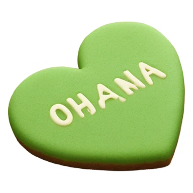 Green cookie heart with ohana sticker