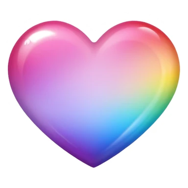 sakura heart with a rainbow gradient sticker