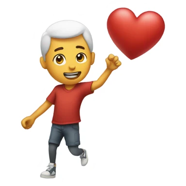 Throwing a heart sticker