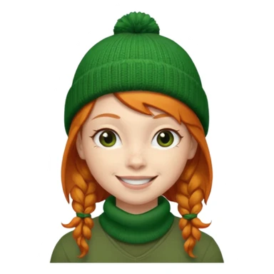  ginger girl with a green beanie sticker