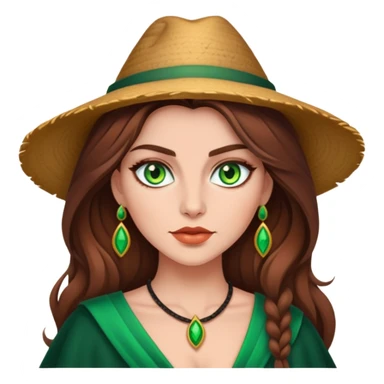 Bruja sexy de tez blanza cabello castaño y ojos verdes  sticker