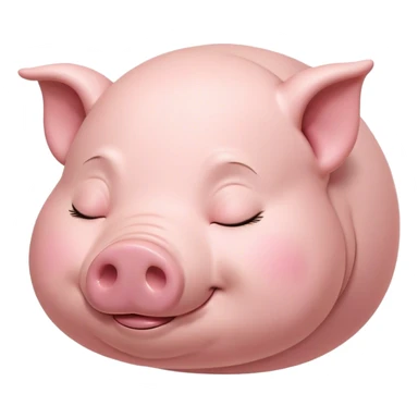 Meme-Worthy Cute Sleeping Pig Portrait Emoji, Head resting peacefully with a contented smile, showcasing a delightfully stout build and a luxuriously soft rosy-pink hide, eyes shut in a serene, restful nap, Simplified yet hilariously adorable features, highly detailed, glowing with a soft, drowsy light, high shine, relaxed and utterly lovable, stylized with an air of playful laziness, bright and heartwarming, soft glowing outline, capturing the essence of a comically sleepy pig, so meme-worthy it feels like it could instantly become the next viral sensation of adorable slumber! sticker