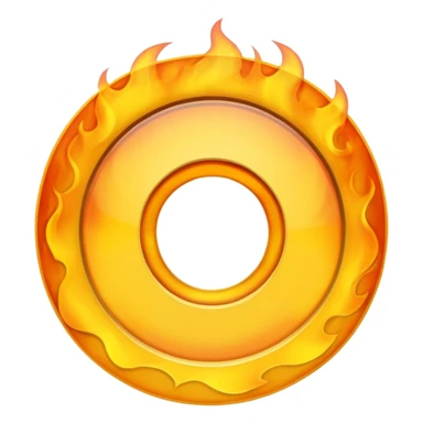 A minimalist CD disc with a subtle fire design, yellow flames, with a circle in the middle and a hole in the center sticker