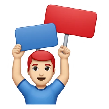 cheering sign in blue (#00A3E0) and red (#F9423A) sticker