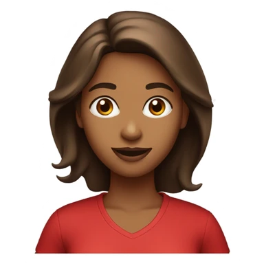 Light brown pretty  woman with beautiful  dark brown hair with a red happy Valentine’s Day t-shirt sticker