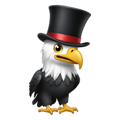 Dancing Bald eagle top hat  sticker