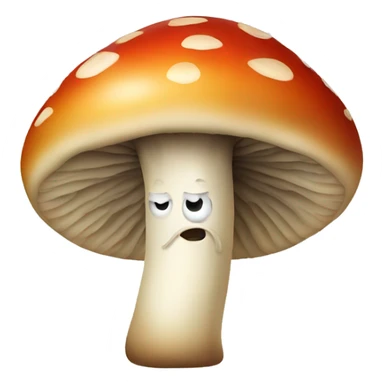 Mushroom with a face and cigarette sticker