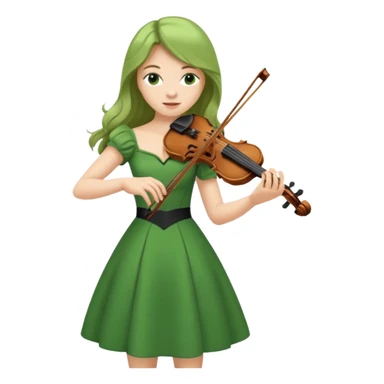 GREEN   FEMALE VIOLINIST sticker