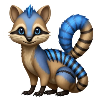 Fiery Blue-Flamed Handsome Wicked Cool Hot Edgy Badass Numbat-Trico-Wickerbeast-Civet-Vernid-fusion-hybrid-creature sticker
