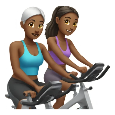 Two girl at spin class sticker