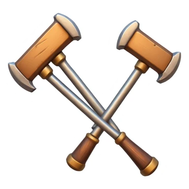 croisement de 2 marteaux (en mode duel, qui des deux va gagner) sticker