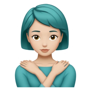 Teal hugs with Belles wording short hair sticker