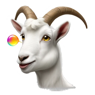 goat blowing a bibble gum bubble sticker