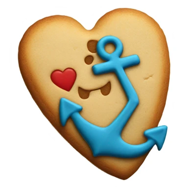 cookie heart with anchor sticker