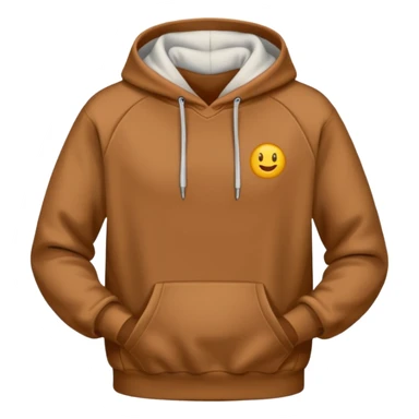 A brown hoodie no human and no zipper nothing on the fornt I like the last one  sticker