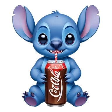 Stich wiht a cola sticker