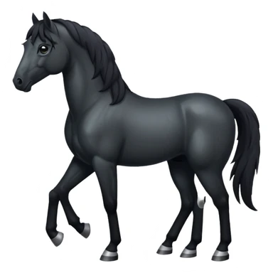 Pony black horse standing sticker