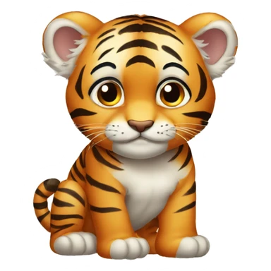 Wary baby tiger sticker