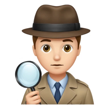 a detective looking at something with magnifying glass sticker