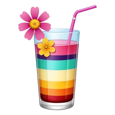 colorful aesthetic drink with flower decor sticker