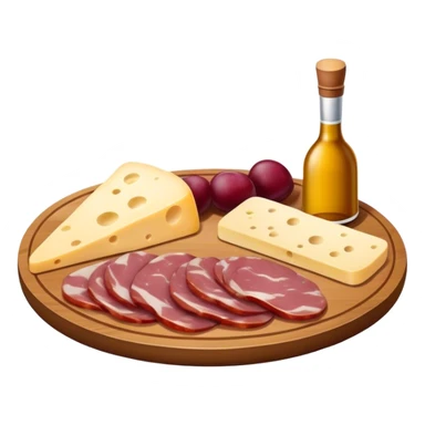 Assiette de charcuterie avec dans un poêlon du fromage a raclette  sticker