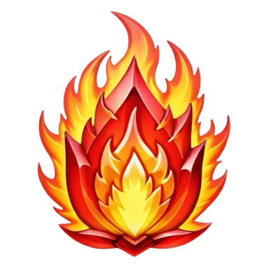 Red flaming crystal with a $ carved into the center of the crystal. sticker