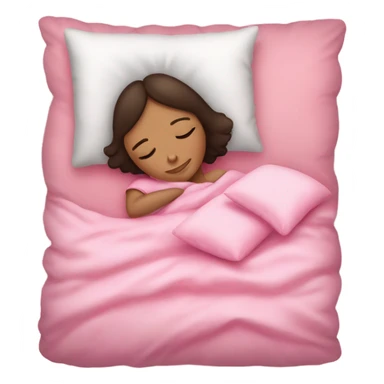 brunette girl sleeping on pink pillows with pink blankets  sticker