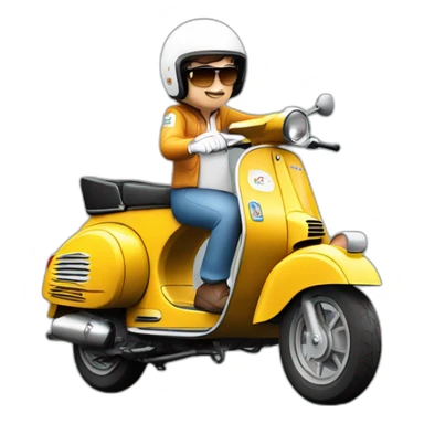 fernando alonso in vespa sticker