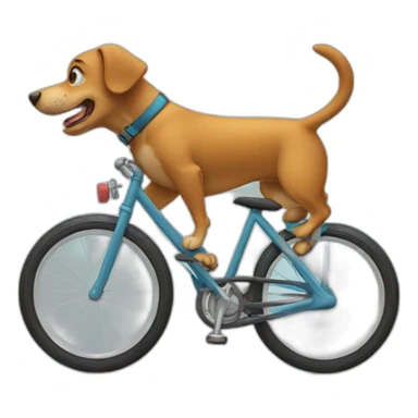 dog riding a bike sticker
