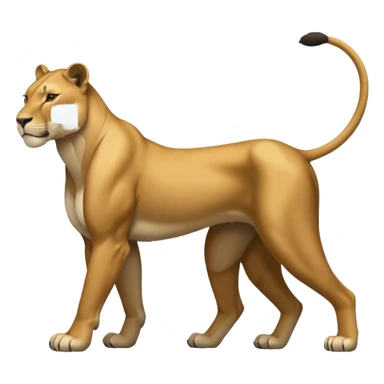 a lioness's silhouette with four legs sticker