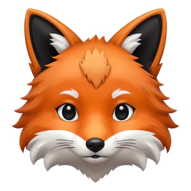 une tête de renard trop kawaii avec des poils noirs à la place des poils blancs sticker