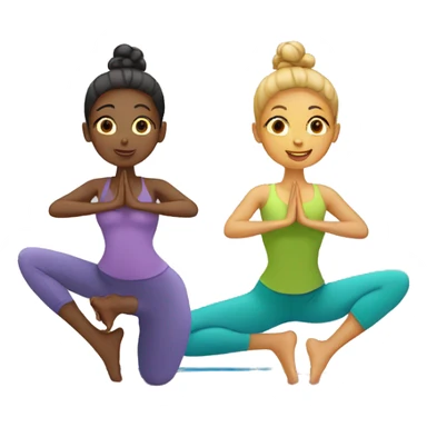 two girls doing yoga sticker