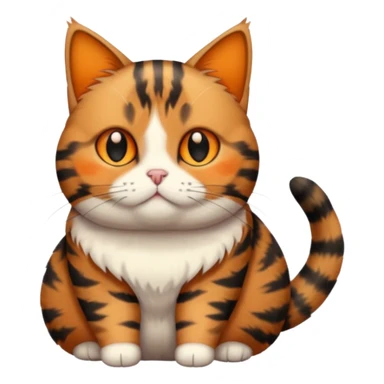 full body torbie cat with small head and short but chubby body sticker