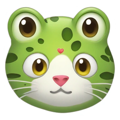 Frog and cat with heart above sticker