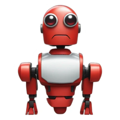 red robot with a black domed head and red eyes from spider-man universe sticker