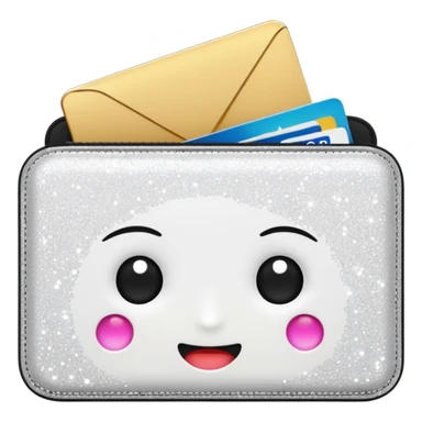glitter white wallet sticker